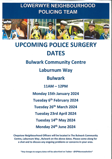 Police Surgeries Bulwark poster
