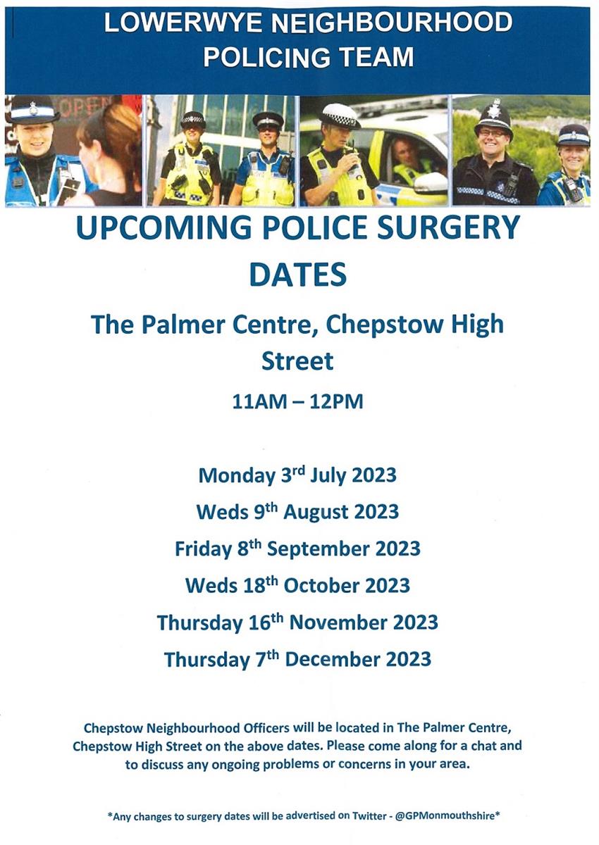 Police Surgeries Palmer Centre dates