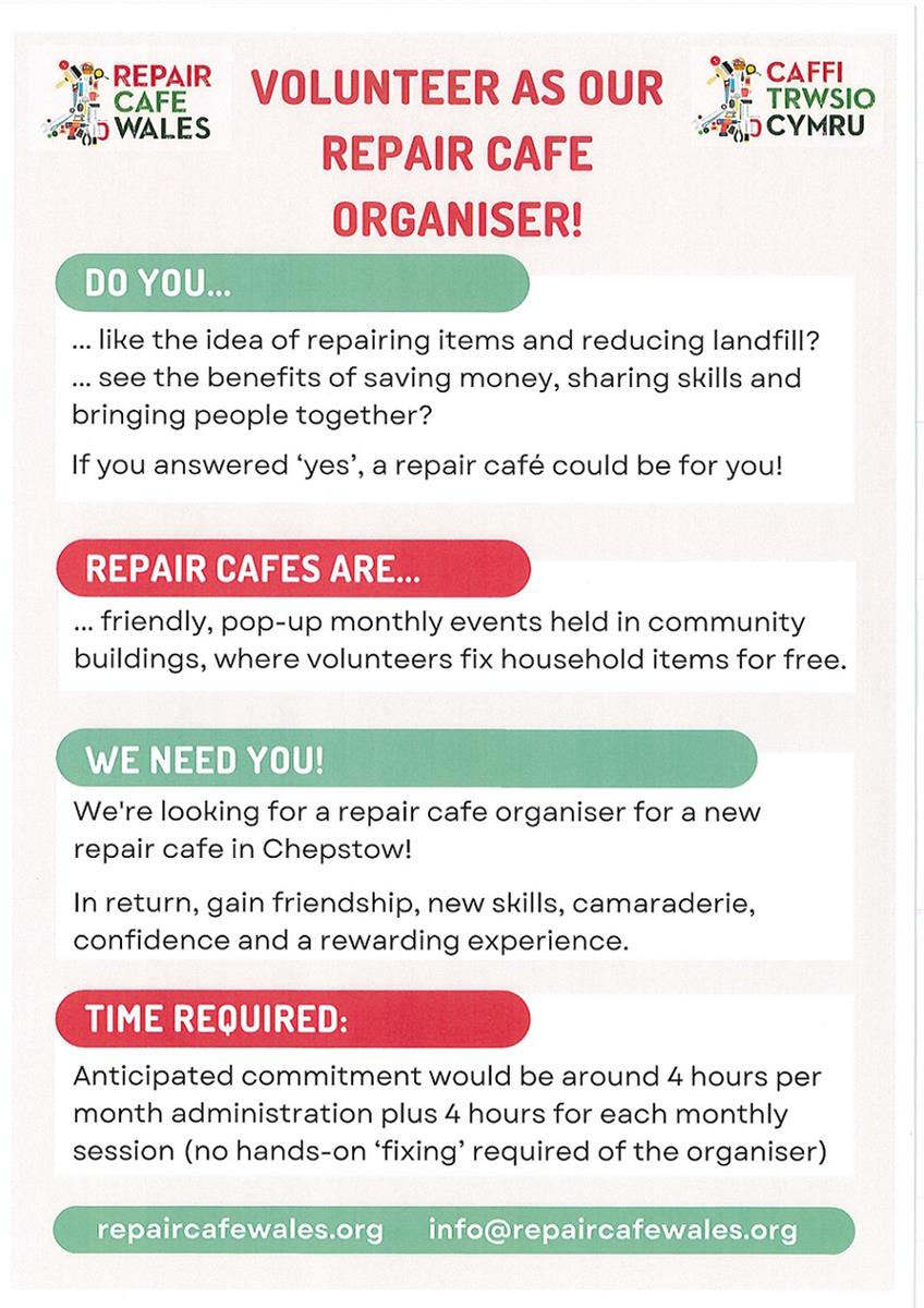 Repair Cafe Organiser poster